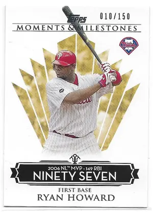 2008 Topps Moments & Milestones #28 Ryan Howard (010/150)