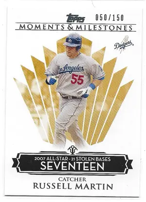 2008 Topps Moments & Milestones #133 Russell Martin (050/150)