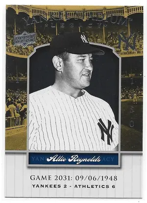 2008 Yankee Stadium Legacy Collection #2031 Allie Reynolds