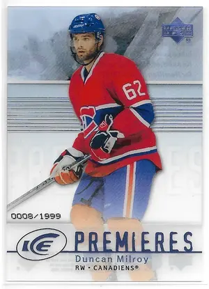 2007-08 Ice #124 Duncan Milroy RC (0008/1999)