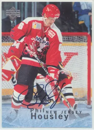 1995-96 BE A PLAYER - PHIL HOUSLEY #S72 SIGNATURES