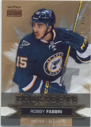 2015-16 FLEER SHOWCASE - ROBBY FABBRI #S19 SKYBOX PREMIUM PROSPECTS 190/499