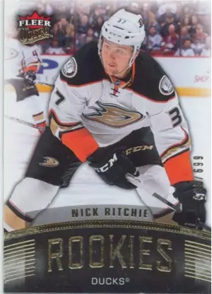 2015-16 FLEER SHOWCASE - NICK RITCHIE #U25 ULTRA ROOKIES 495/699