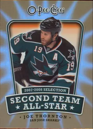 2008-09 O-PEE-CHEE - JOE THORNTON #2ND-JT SECOND TEAM ALL-STAR