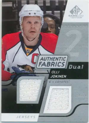 2008-09 SP GAME USED - OLLI JOKINEN #AF-OJ AUTHENTIC FABRICS DUAL