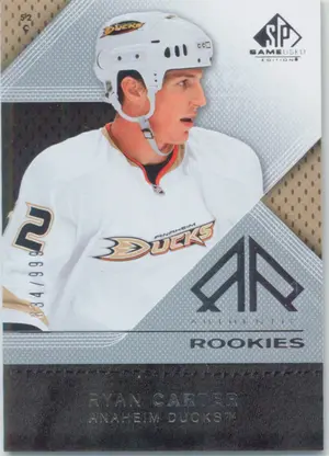 2007-08 SP GAME USED - RYAN CARTER #188 AUTHENTIC ROOKIES 634/999
