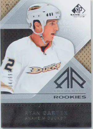 2007-08 SP GAME USED - RYAN CARTER #188 AUTHENTIC ROOKIES 634/999