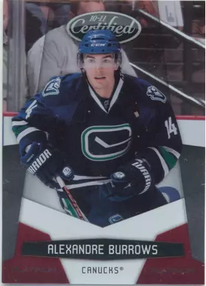 2010-11 CERTIFIED - ALEXANDRE BURROWS #141 PLATINUM RED 475/999