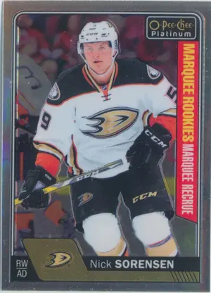 2016-17 O-PEE-CHEE PLATINUM - NICK SORENSEN #181 MARQUEE ROOKIE