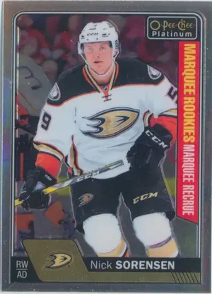 2016-17 O-PEE-CHEE PLATINUM - NICK SORENSEN #181 MARQUEE ROOKIE