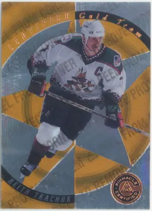 1997-98 PINNACLE CERTIFIED - KEITH TKACHUK #11 GOLD TEAM PROMO
