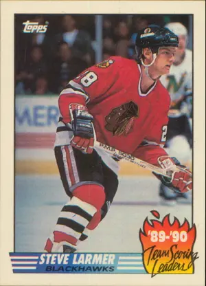 1990-91 TOPPS - STEVE LARMER #1 TEAM SCORING LEADERS