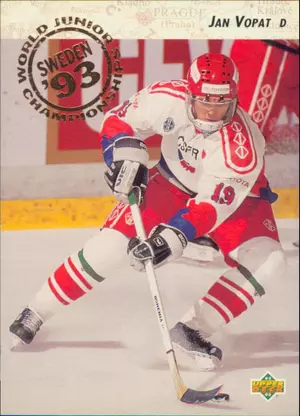 1992-93 UPPER DECK - JAN VOPAT #601 WORLD JUNIOR CHAMPIONSHIPS RC