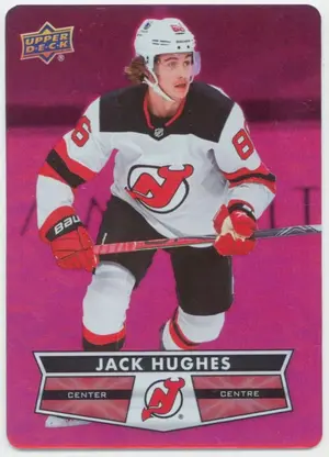 2021-22 TIM HORTONS - JACK HUGHES #DC-13 RED DIE CUT