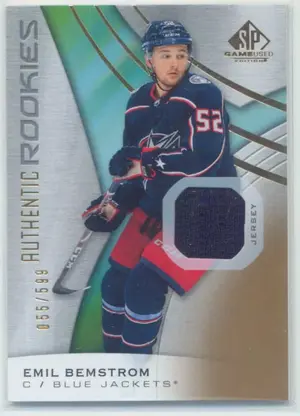 2019-20 SP GAME USED - EMIL BEMSTROM #196 JERSEY GOLD 55/599