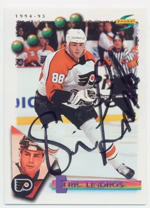 1994-95 SCORE - ERIC LINDROS #1 AUTOGRAPH