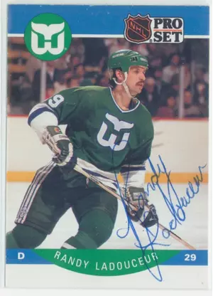 1990-91 PRO SET - RANDY LADOUCEUR #108 AUTOGRAPH