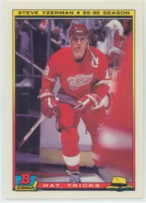 1990-91 BOWMAN - STEVE YZERMAN #5 HAT TRICKS