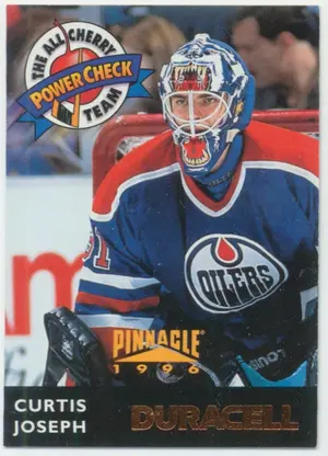 1996-97 PINNACLE DURACELL THE ALL CHERRY TEAM - CURTIS JOSEPH #DC4