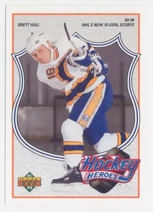 1991-92 UPPER DECK - BRETT HULL #7 HOCKEY HEROES