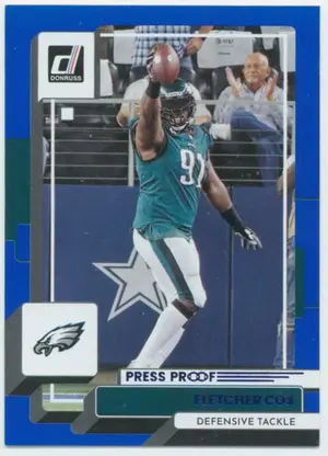 2022 Donruss - Fletcher Cox #174 Press Proof Blue Parallel