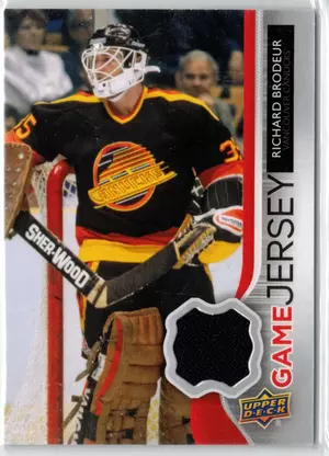 2014-15 UD Richard Brodeur GU Jersey Vancouver Canucks