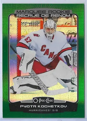 2022-23 O-Pee-Chee Rainbow Green (Marquee Rookie) #573 Pyotr Kochetkov (01/33)
