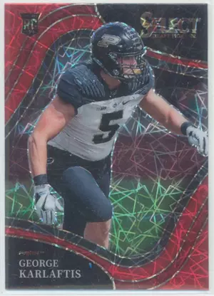 2022 Panini Select Draft Picks - George Karlaftis #123 Red Lazer Prizm Parallel