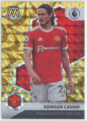 2021-22 Panini Mosaic Premier League - Edinson Cavani #144 Reactive Gold Mosaic Prizm Parallel