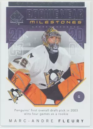 2018-19 SP AUTHENTIC - MARC-ANDRE FLEURY #RYM-MF ROOKIE YEAR MILESTONES