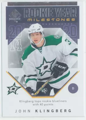 2018-19 SP AUTHENTIC - JOHN KLINGBERG #RYM-JK ROOKIE YEAR MILESTONES