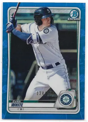 2020 Bowman Chrome Prospects Refractor Blue #BCP-77 Evan White (124/150)