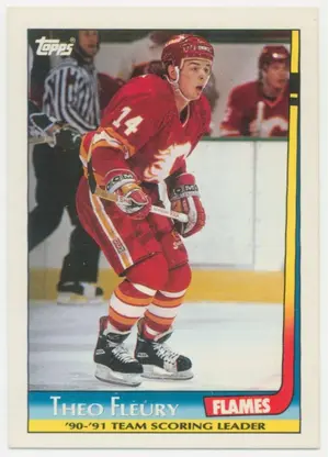 1991-92 TOPPS - THEO FLEURY #14 TEAM SCORING LEADERS