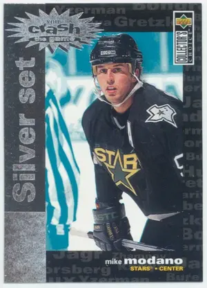 1995-96 COLLECTOR'S CHOICE - MIKE MODANO #C16 YOU CRASH THE GAME SILVER SET
