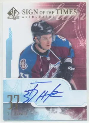 2008-09 SP AUTHENTIC - T.J. HENSICK #ST-HE SIGN OF THE TIMES