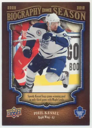 2009-10 UPPER DECK BIOGRAPHY OF A SEASON - PHIL KESSEL #BOS11⚠️
