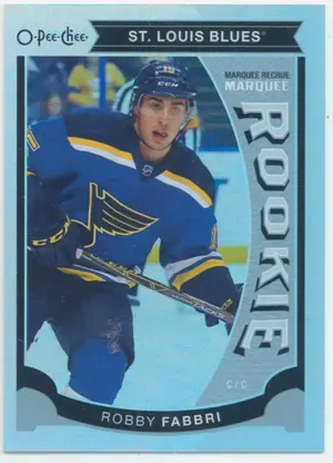 2015-16 UPPER DECK - ROBBY FABBRI #U24 MARQUEE ROOKIE O-PEE-CHEE UPDATE RAINBOW FOIL