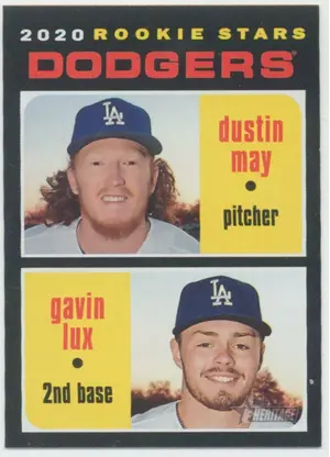2020 Topps Heritage - Dustin May/Gavin Lux #188 Rookie Stars