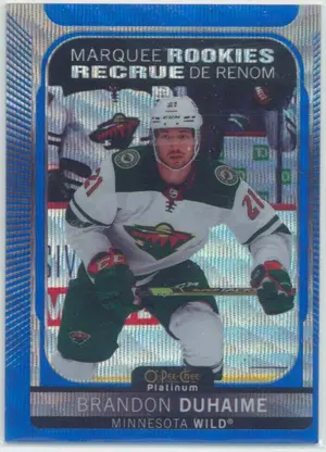 2021-22 O-PEE-CHEE PLATINUM - BRANDON DUHAIME #293 MARQUEE ROOKIES BLUE SURGE ⚠️