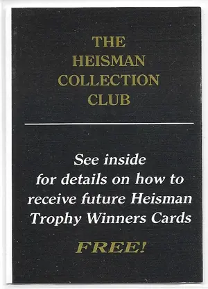 1991 College Classics Heisman Collection Series I #NNO Info Pamphlet / Order Form