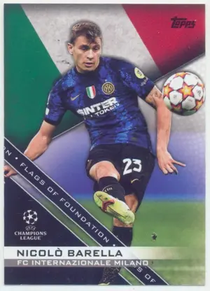 2021-22 Topps UEFA Champions League - Nicolo Barella #FF-15 Flags of Foundation