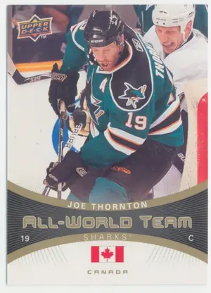 2010-11 UPPER DECK - JOE THORNTON #AW-16 ALL-WORLD TEAM