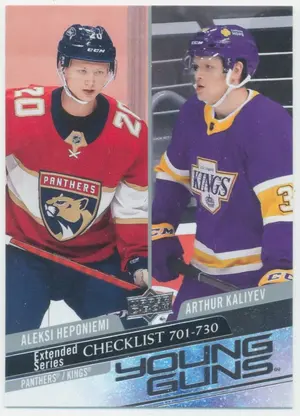 2020-21 UPPER DECK EXTENDED - ALEKSI HEPONIEMI/ARTHUR KALIYEV #730 YOUNG GUNS CHECKLIST