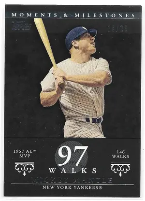 2007 Topps Moments & Milestones Black #77 Mickey Mantle (10/29)
