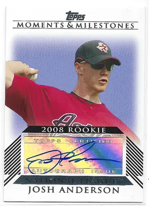 2008 Topps Moments & Milestones Rookie Autograph #RA-JA Josh Anderson