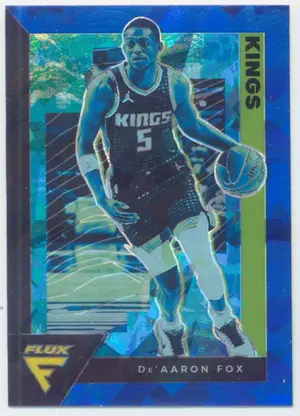 2020-21 Panini Flux - De'Aaron Fox #151 Blue Cracked Ice Prizm Parallel