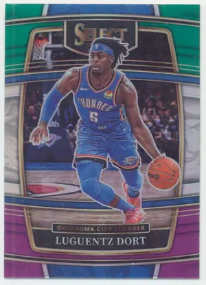 2021-22 Panini Select - Luguentz Dort #2 Concourse Green White Purple Prizm Parallel