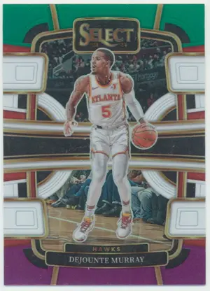 2023-24 Panini Select - Dejounte Murray #27 Concourse Green White Purple Prizm Parallel