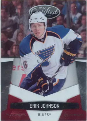 2010-11 CERTIFIED - ERIK JOHNSON #127 PLATINUM RED 120/999