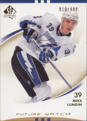 2007-08 SP AUTHENTIC - MIKE LUNDIN #189 FUTURE WATCH 10/999